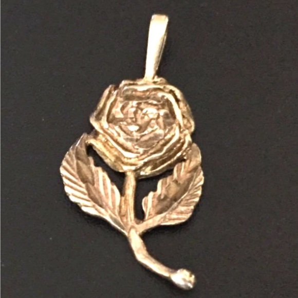 Jewelry - PANDORA Compatible Vtg Rose Floral Pendant MARKED 925 STERLING SILVER